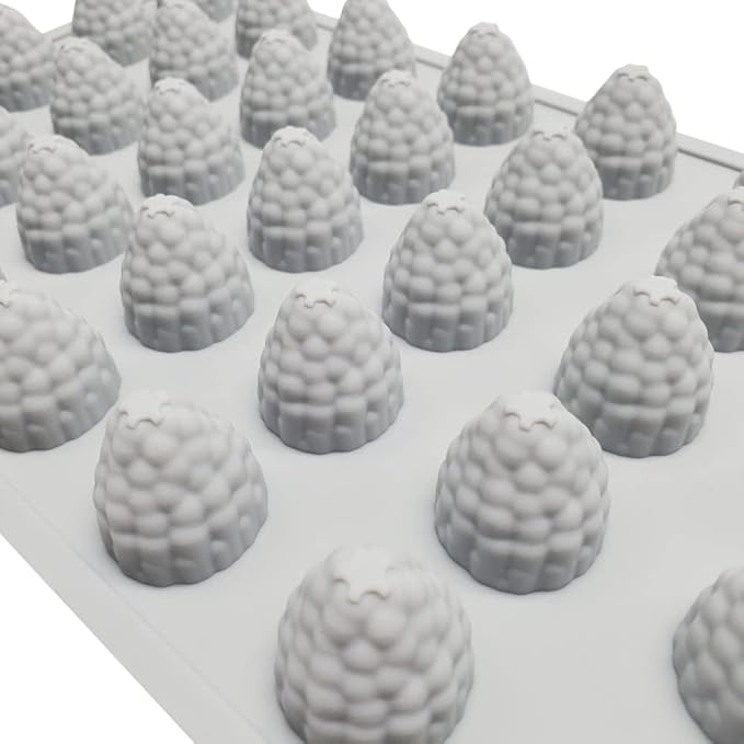 mostsom 35-Cavity 3D Raspberry Silicone Mold for Fondant Chocolate Candy Gum Paste Polymer Clay Resin Kitchen Baking Sugar Craft Cake Cupcake Decorating Tools (Raspberry D)
