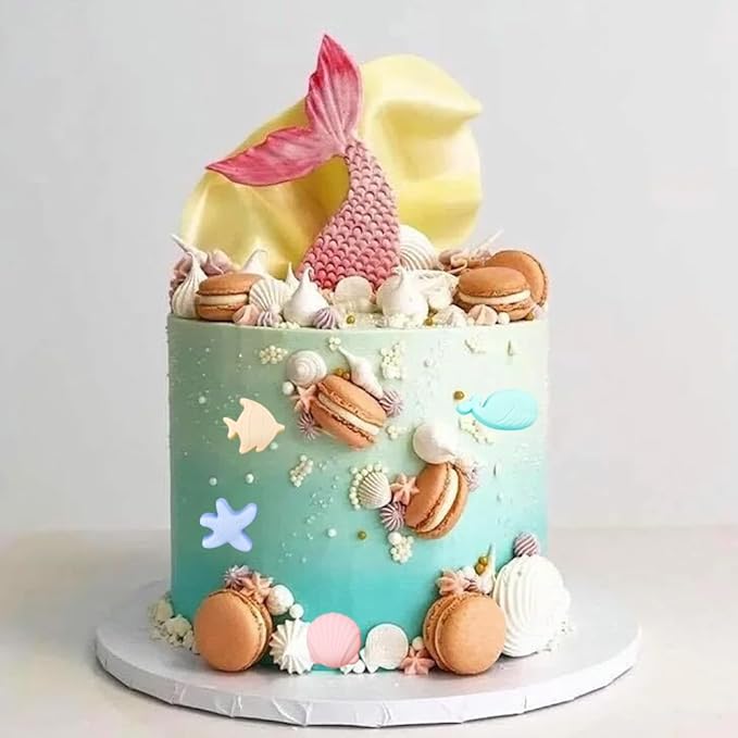 2PCS Marine Theme Cake Silicone Mold Non-stick Ocean Animal Cake Baking Molds for Chocolate Candy Fondant Cupcake Cookie Dessert DIY Cake Decoration Suppies