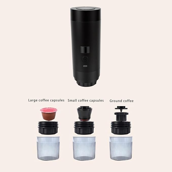 Dpofirs Portable Coffee Maker, Cordless Capsule and Ground Coffee Machine with 200ml Capacity and 7800mAh Battery, for Car Outdoor Travel and Camping - Image 2