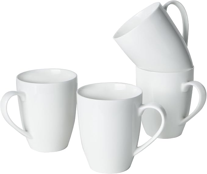 BTaT- White Coffee Mugs, 4 Pack, 16 oz, Large Mug with Handles, Ceramic Coffee Cups, Porcelain Mugs Sets for Tea, Hot Cocoa and Milk, Microwave and Dishwasher Safe by BrewToATea
