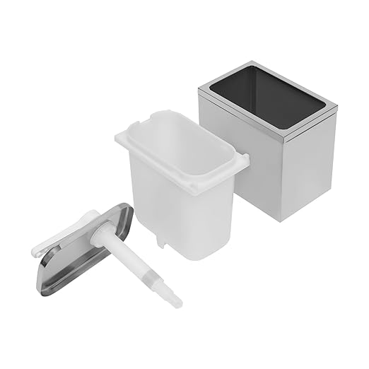 Sauce Pump Dispenser, 2L/2.11QT Stainless Steel Squeeze Ketchup Dispenser Pump with Inside Box, Commercial Condiment Pump Station, Syrup Station Container for Home Kitchen Hotel Milk Tea Coffee Shop