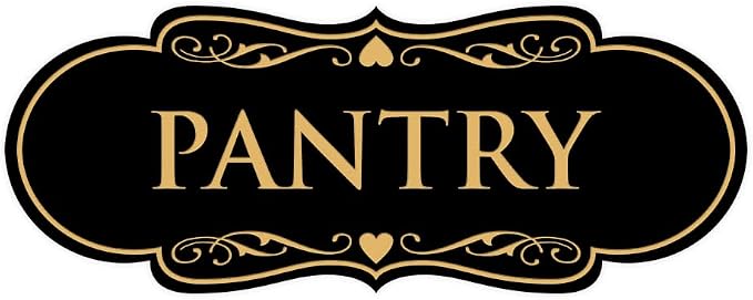 Designer Pantry Sign (Black/Gold) - Small by SignsByLITA