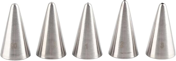 5 Pcs Piping Tips Set, Stainless Steel Cake Decorating Supplies Kit for Baking Cupcakes Cookies Cake Decorating