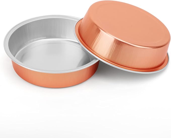 Beasea Mini Tart Pans, 8 Oz, 100 Pack, Rose Gold Aluminum Pie Pan Cartoon Tin Tart Pans, Round Oven Baking, 4 Inch - Image 6
