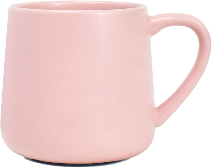 Bosmarlin Large Glossy Ceramic Coffee Mug, Pink Tea Cup for Office and Home, 18 oz, Suitable for Dishwasher and Microwave, 1 Pack (Pink) by Bosmarlin