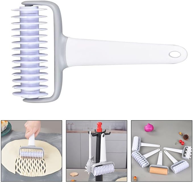 2pcs Pizza Dough Roller Pastry Lattice Wheel Cutter for Handmade Noodles and Home Life, White Pp Material, Waterproof and Easy to Clean Baking Tool for Pizza Cookie Pastry Bread - Image 8
