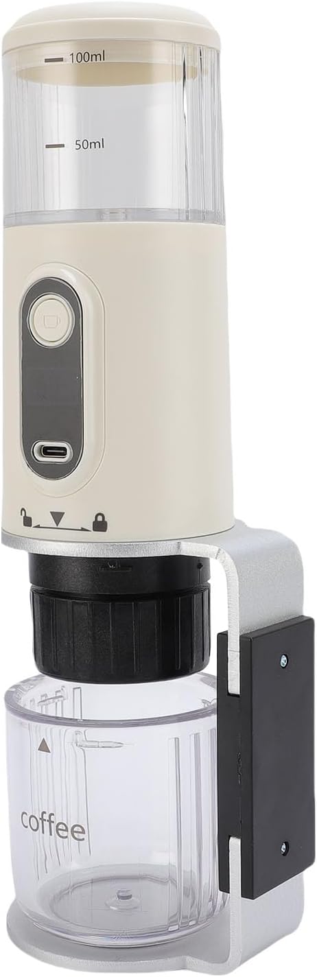 GOTOTOP Portable Coffee Machine, ABS Travel Coffee Maker with 2500mAh Rechargeable Battery, Capsule and Ground Compatible, 100ml for Camping Hiking Car Office (White) - Image 5