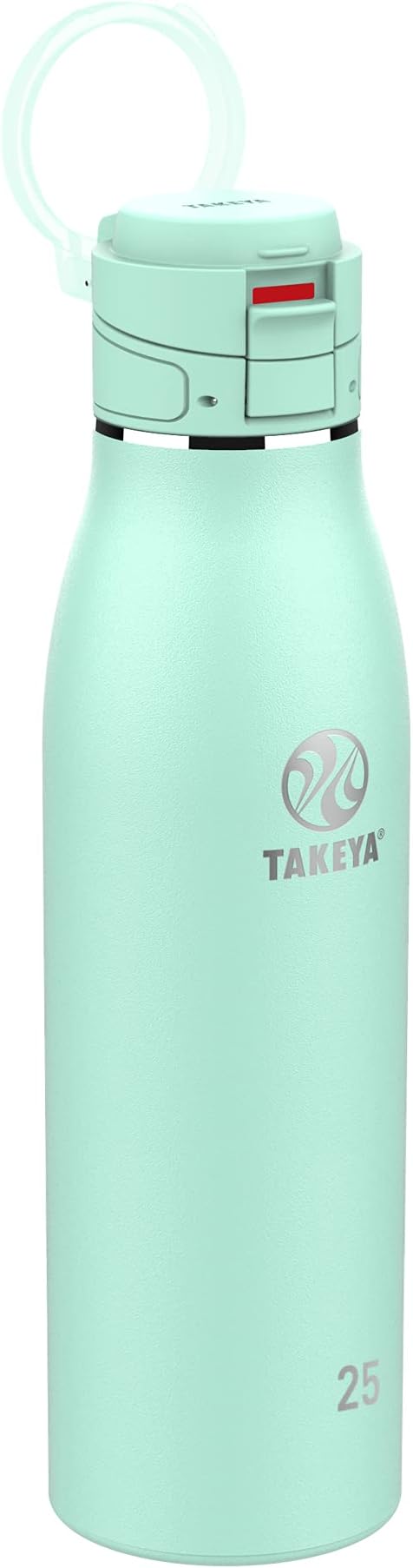 Takeya Traveler Stainless Steel Travel Coffee Mug with Flip-Lock Lid (25 oz, Aqua)- Leakproof Insulated Mug for Coffee & Tea by Takeya