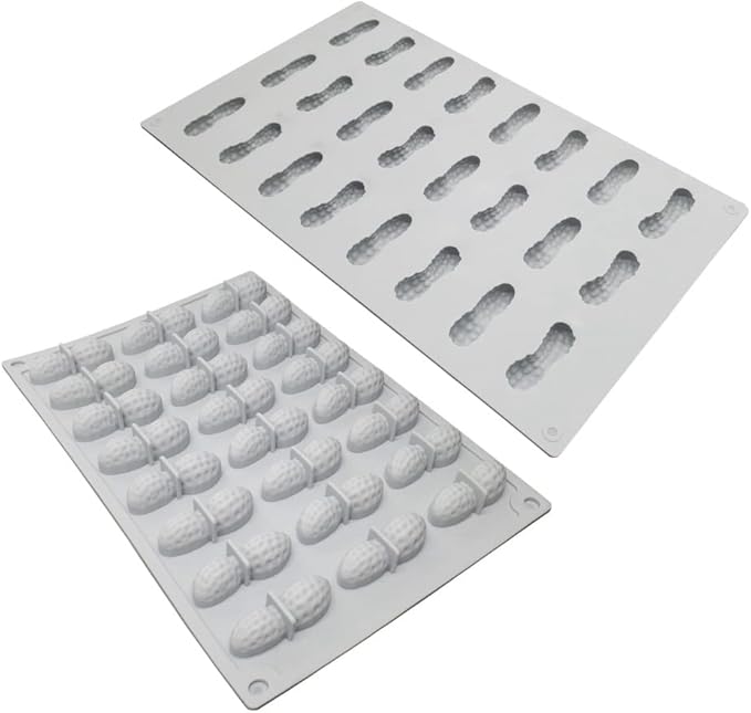 mostsom Silicone Molds for Chocolate Covered Peanut, 24 Cavity Candy Making Mold for Chocolate Covered Raisins, Peanuts, Espresso Coffee Beans, Cashews, Nuts (Peanut G)