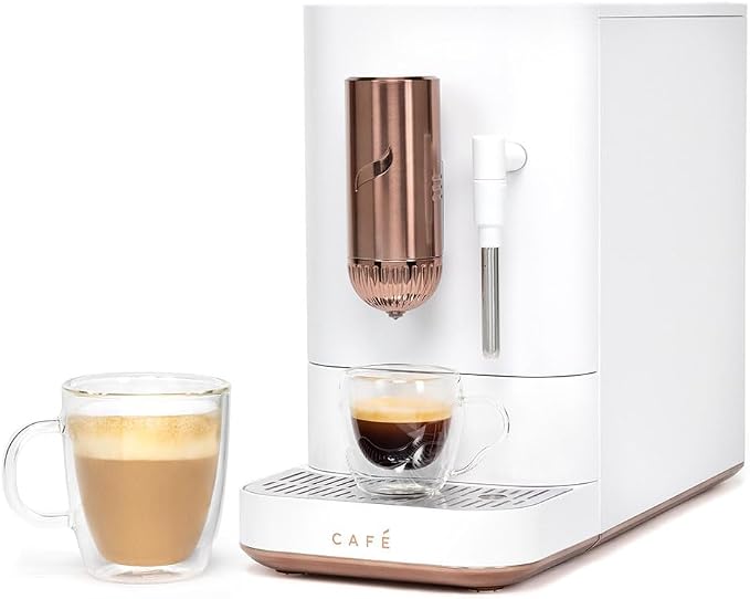 Cafe Affetto Automatic Espresso Machine & Milk Frother with Built In & Adjustable Espresso Bean Grinder, One-Touch Brew in 90 Seconds, Wifi & Smart Connected, Removable 1.2L Water Tank, Matte White - Image 2