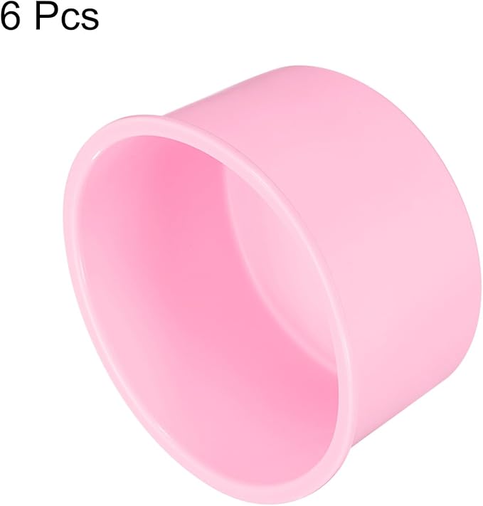 HARFINGTON 6 Pcs Round Cake Pans 4" Nonstick Quick Release Silicone Cake Mould Bakeware Tools for Baking Cupcakes Bread Pizza, Pink