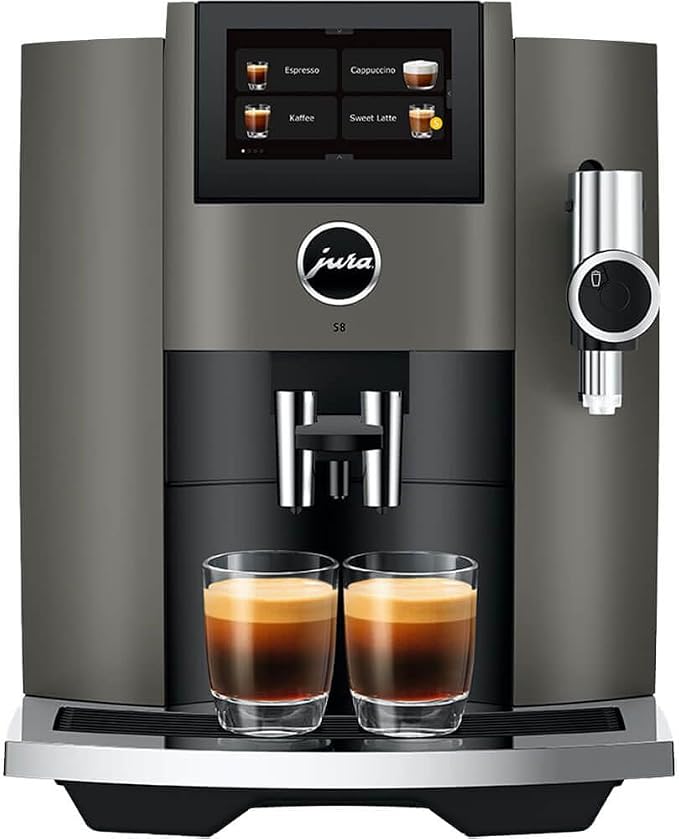 Jura 15755 S8 Automatic Smart Coffee and Espresso Machine - Dark Inox | S8 Model, Smart Technology, Automatic Brewing, Dark Inox Finish by Unknown