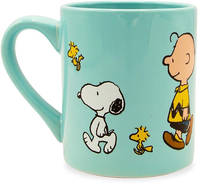 Silver Buffalo Peanuts Group Walk Featuring Charlie Brown, Snoopy, Woodstock, Linus, Sally, and Lucy Ceramic Mug, 14 Ounces - Image 3