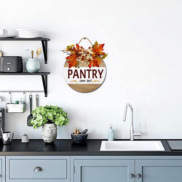 Farmhouse Pantry Sign Rustic Wood Pantry Wall Decor Motivational Motto Prints Kitchen Pictures Art with Solid Wood Frame for House Kitchen Ready to Hang 12" - Image 6