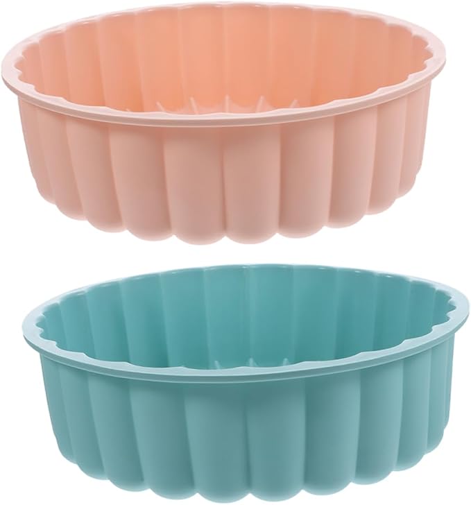 8-Inch Food-Grade Silicone Round Cake Mold Set 2-Piece High-Temperature Resistant Bakeware for Cheesecake Tart and Pie Baking by BIUDECO