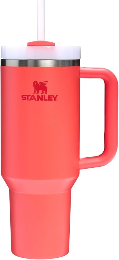 Stanley Quencher H2.0 Tumbler with Handle and Straw 40 oz | Flowstate 3-Position Lid | Cup Holder Compatible for Travel | Insulated Stainless Steel Cup | BPA-Free | Hot Coral by Unknown