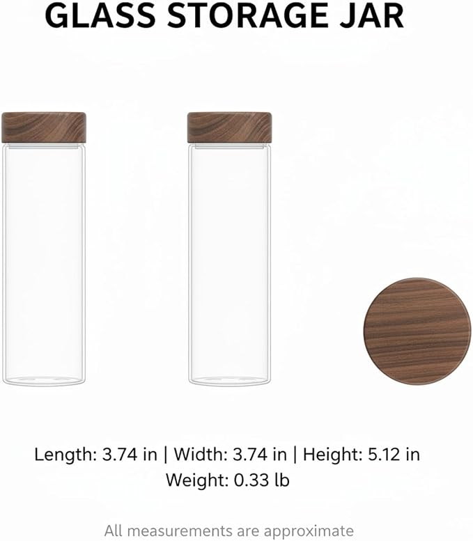 Home Organizers Glass Canister with Acacia Wood Lid, Borosilicate Jar for Coffee Tea Sugar Dry Goods Pantry Storage - Image 7