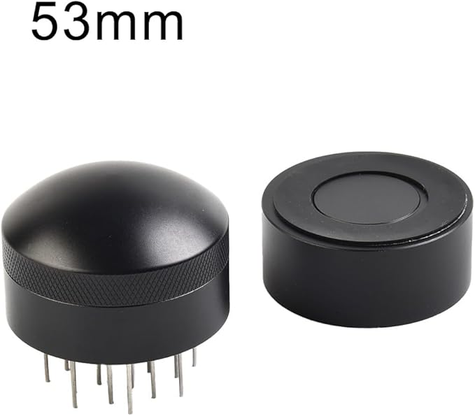 53mm 58mm Needle Tamper for Espresso - 19-Pin 304 Stainless Steel Coffee Distributor with Adjustable Depth Aluminum Handle,for Most Portafilters