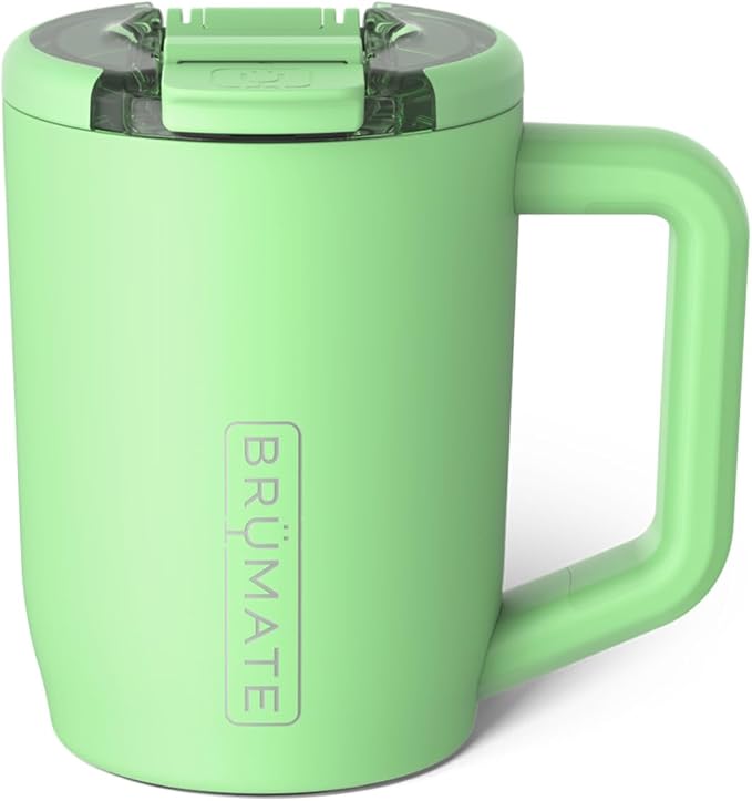 BrüMate Müv - 15oz 100% Leak Proof Insulated Coffee Mug with Handle & Lid - Stainless Steel Coffee Travel Mug - Double Walled Coffee Cup (Kiwi) by Br%C3%BCMate
