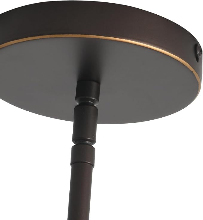 Brown and Gold Pendant Lights Kitchen Island - Clear Glass Pendant Light Fixture Multiple Stems Rods 3 Units 12 Inch 3 Units 4 Inch (1 Pack Brown and Gold Downrod) - Image 2