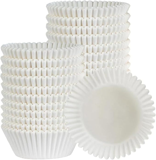 Caperci 300pcs Standard White Cupcake Liners for Baking - Odorless Greaseproof Paper Muffin Baking Cups for Wedding Birthday Party Baby Shower Festivals (White) by Caperci