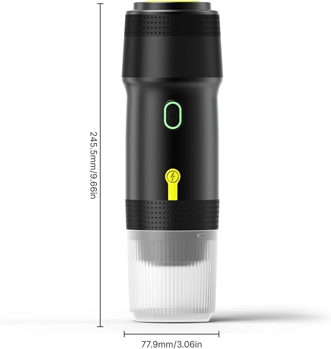 Portable Coffee Maker 3 in 1 Cordless Electric Coffee Machine Compatible with Capsule and Ground Coffee, Cold Brew and Heating, Mini Travel Coffee Maker with 120ml Cup, USB (Black) - Image 5