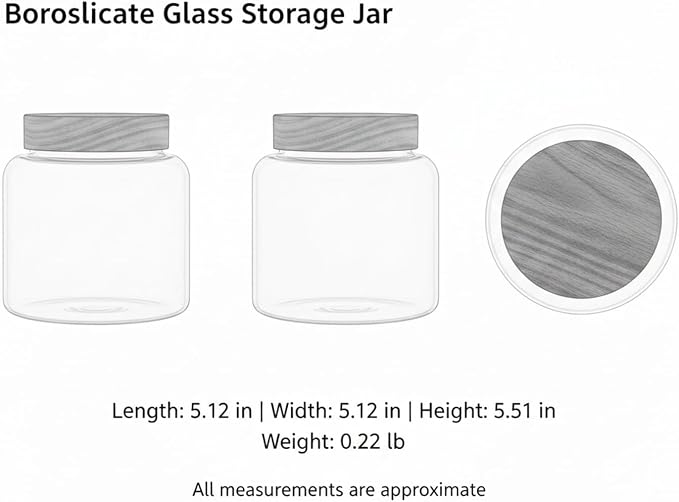 Easy-Access Borosilicate Glass Jar with Acacia Wood Lid for Quick Pantry Organization - Image 7