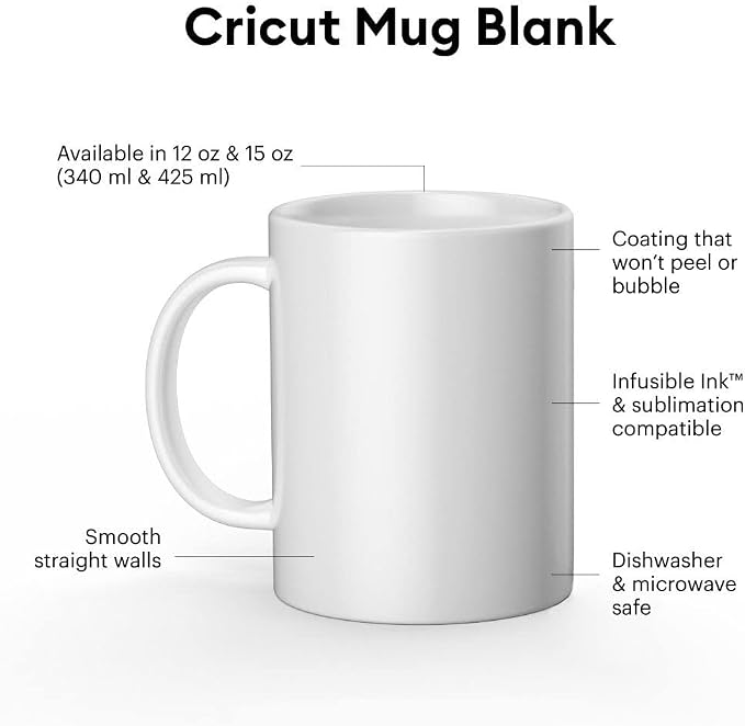 Ceramic Mug Blank, White - 12 oz/340 ml (36 ct) - Image 7