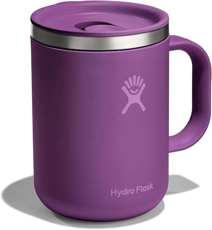 Hydro Flask Coffee Mug – Insulated Stainless Steel, Non Spill, Leak Resistant Travel Mug 24 Oz Beachplum Purple - Image 2