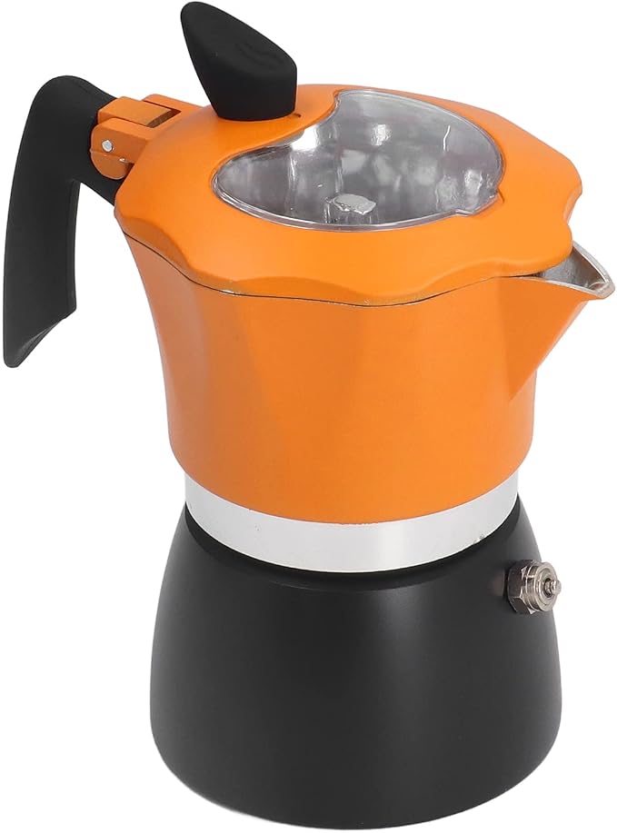 Semme Italian Aluminum Stove Coffee Maker 150ML Portable Maker for Travel Home and Office Octagonal Design for Even Heat Distribution - Image 9