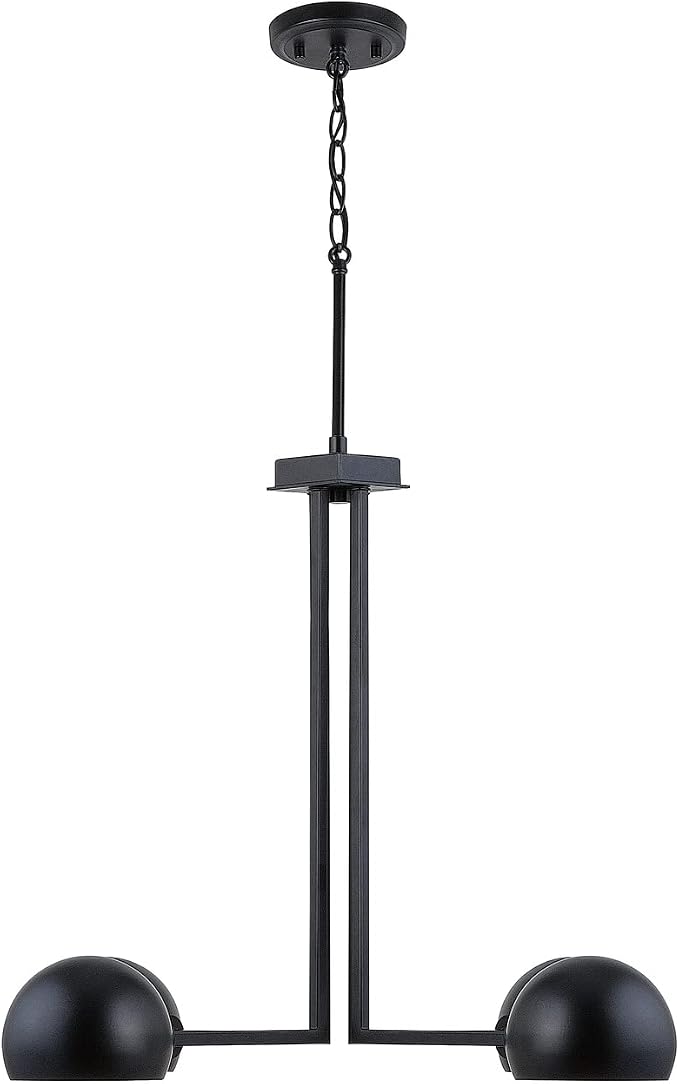 Capital Lighting 433141MB Hadley Urban/Industrial Curvy Arm Dome Chandelier, 4-Light 240 Total Watts, 21" H x 27" W, Matte Black - Image 2