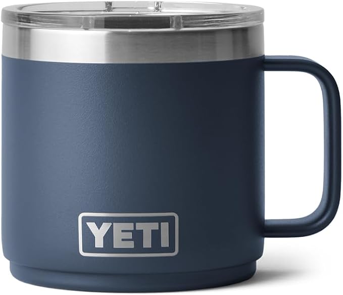 YETI Rambler 14 oz Ceramic Lined Stackable Mug, Vacuum Insulated, Stainless Steel with MagSlider Lid, Navy - Image 3