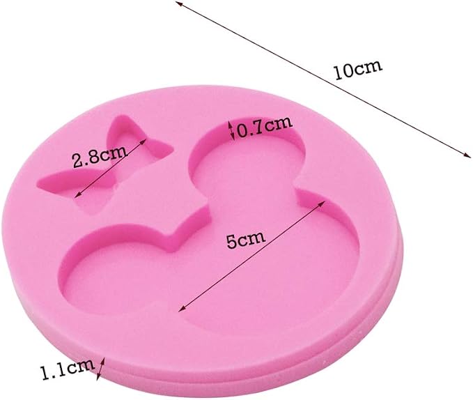 Cute Mouse Head Bow Silicone Mold for DIY Chocolate Candy Pudding Gum Paste Cupcake Cake Topper Decoration Desserts Jelly Shots Handmade Ice Cream Ice Cube Crystal Soap Mould Fondant Mold - Image 2