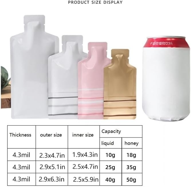 Bottle Shape Open Top Aluminum Foil Pouch Package Bag with Tear Notch Portable Cute Bottle Shape Food Preservation Smell Proof Packaging Pouches (Pink, 2.3×4.7in (6×12cm)) - Image 3