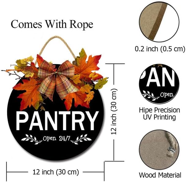 Pantry Sign,Pantry Rustic Round Wooden Wreath,Farmhouse Front Door Front Porch Decor,For Holiday Home Shop Farmhouse Window 12" - Image 7