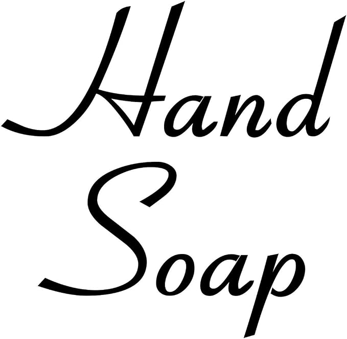 Hand Soap 3.5w x 3.5h Label | Bathroom Organization | Die Cut Vinyl Decal | Black Retro Font (Sticker Only) by MinglewoodTrading