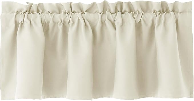 Hiasan Valance Curtains for Kitchen Blackout Thermal Insulated Solid Window Curtain Valance, Light Beige, 60 x 18 Inches, 1 Panel - Image 7