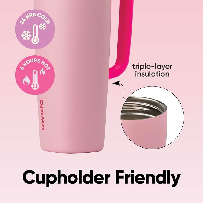 Owala SmoothSip Slider Stainless Steel Insulated Travel Mug with Handle, 100% Leak Proof, For Hot and Cold Drinks, Travel Friendly with Sliding Lock Lid, 12oz, BPA Free, Leak Proof, Pucker Up - Image 3