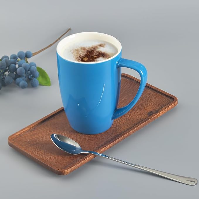 homEdge Porcelain Mug Set, 16 Ounces Cup for Tea, Latte, Mocha, Hot Chocolate, Set of 6, Blue - Image 4