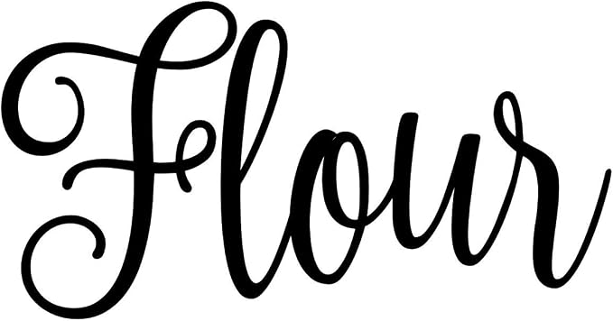 Flour 4w x 2h Label | Kitchen Pantry Organization | Die Cut Vinyl Decal | Black Fancy Font (Sticker Only) by MinglewoodTrading