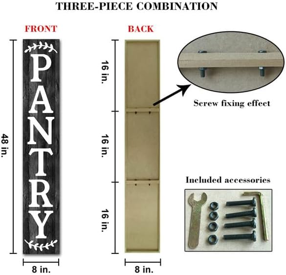 Vertical Pantry Sign Wall Decor 8"x48" Pantry Decor Farmhouse Wood Large Pantry Sign for Hanging Kitchen Sign Wood Sign Vertical Sign Wood Sign Kitchen Wall Art Decor Hanging Plaque Sign - Image 4