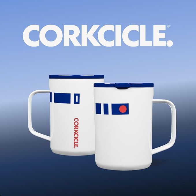 Corkcicle Star Wars R2D2 Insulated Coffee Mug- Triple Insulated Stainless-Steel Mug with Sliding Shatter-Proof Lid Keeps Drinks Hot 3 Hours- 16oz Travel Mug for Hot Beverages, Office & Daily Use - Image 8