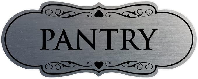 Designer Pantry Sign (Brushed Silver) - Large by SignsByLITA