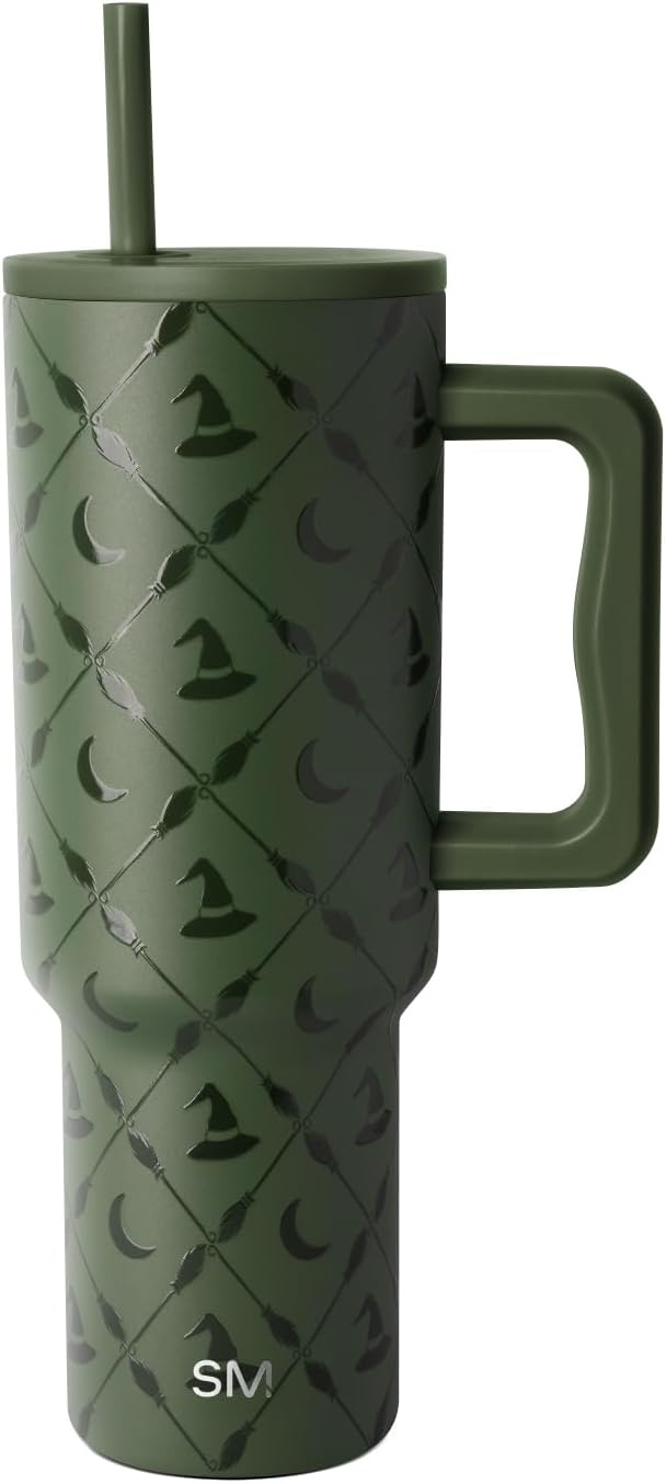 Simple Modern Halloween Tumbler with Handle | 40oz | Witch | Trek Tumbler, Travel Mug | Insulated Water Bottle, Cupholder Friendly, Stainless Steel Cup, Argyle Witch by Unknown