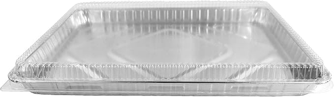 Pack of 10 Aluminum 1/2 Half Size Sheet Baking Pan with Lids | Super Strong Disposable, Foil Baking Tins, Ideal for Cakes, Cookies, Biscuits, Pastries, Pizza - Image 2