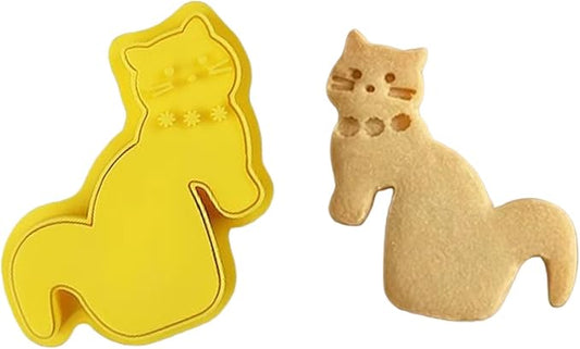 Cats Coffee Cup Cookie Stamp Easy Dishwasher Safe for Professional and Home Bakers Alike Cats Shape Cookie Stamp by Unknown