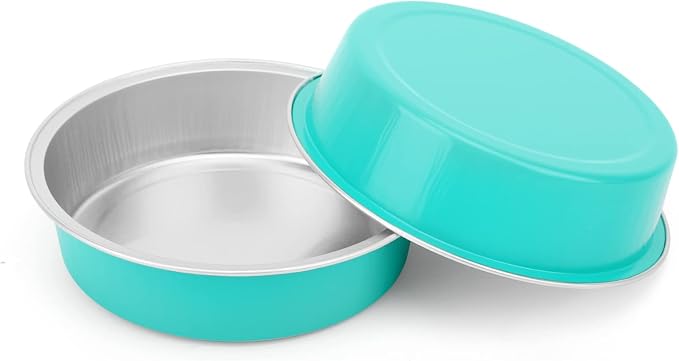 Beasea Mini Pie Pans with Lids, 4 Inch 100 Pack Disposable Cake Pans, 8 Oz Elegant Blue Aluminum Pie Pan Tin Round Disposable Tin Tart Pans Mini Cheesecake Pan for Pie Tart Quiche - Image 2