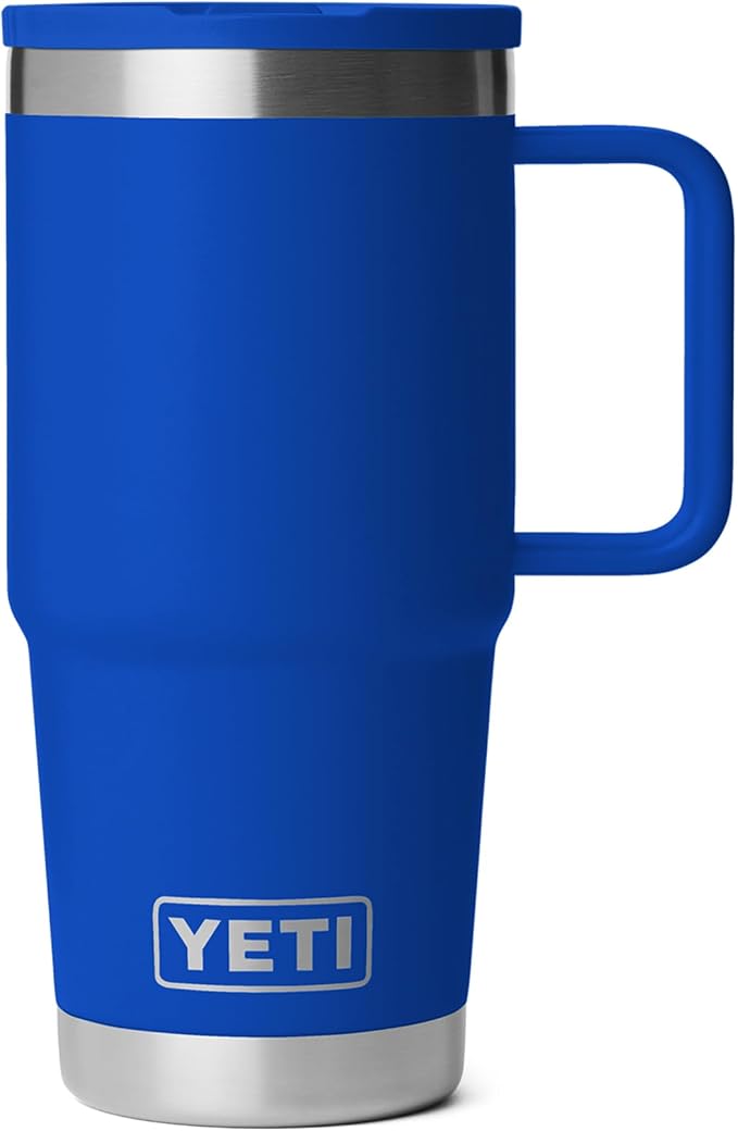 YETI Rambler 20 oz Travel Mug with Flip Straw Lid – Stainless Steel, Vacuum Insulated, Leakproof, Cup Holder Friendly, Royal Blue by YETI