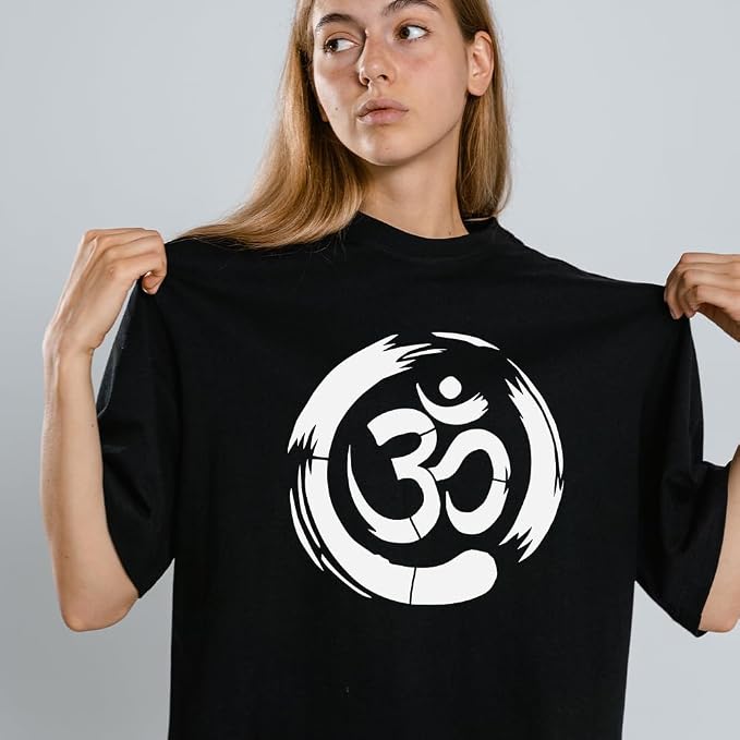 FINGERINSPIRE Om Symbol Stencil with Paint Brush 11.8x11.8 inch Yoga Zen Circle Pattern Template Yoga Om Symbols Craft Stencil for Painting on Wall Wood Floor Tile Canvas Fabric Furniture - Image 4