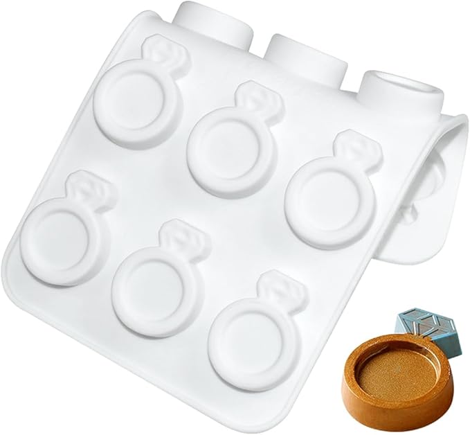 mostsom 3D Ring Shape Silicone Dessert Molds, Cake Molds for Baking, Mini Granola Bar, Chocolate Truffles, Whiskey Ice Cube Tray, Fondant Mould, Candy & Gummy Jelly Mold (C_ Ring)